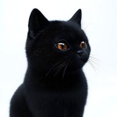 Captivating Feline with Glowing Eyes in Moody Surreal Backdrop