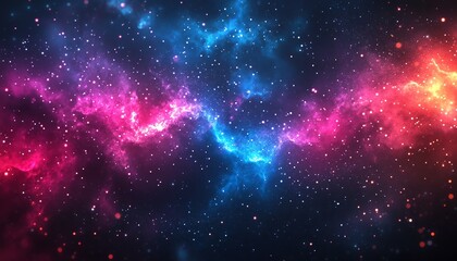 Colorful starry background with galaxy and sparkle effects