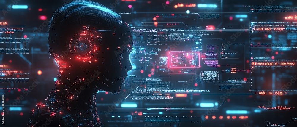 Aufkleber 2025, a futuristic vision of innovation and ai artificial intelligence, highlighting the role of rob