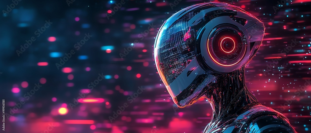 Aufkleber 2025, a futuristic vision of innovation and ai artificial intelligence, highlighting the role of rob