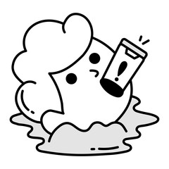 A doodle style icon of mobile issue 

