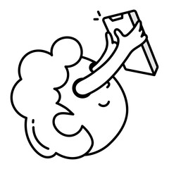 Doodle style icon of phone addiction  

