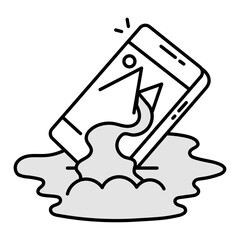 Doodle style icon of mobile gallery 

