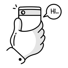 Chatting app icon designed in doodle style 

