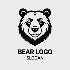 simple bear logo. bear animal flat icon. bear head vector illustration