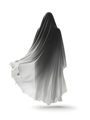 Ethereal Floating Vampire Cape Casting Mysterious Shadows on Pristine White Backdrop