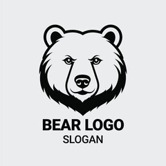 simple bear logo. bear animal flat icon. bear head vector illustration