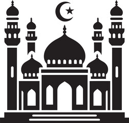 Beautiful mosque silhouette vector illustration isolated on a white background
