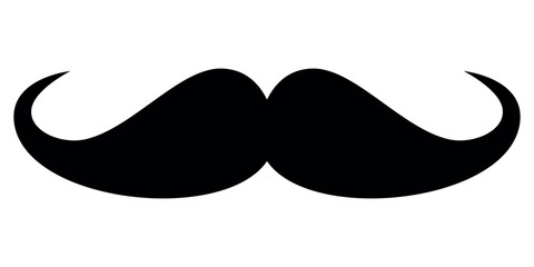 black mustache vector icon