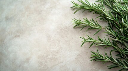 A stylish herb-themed template showcasing delicate leaves against a gentle backdrop, perfect for food and wellness projects with generous space for text.