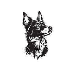 Fototapeta premium Dog face silhouette and vector illustration