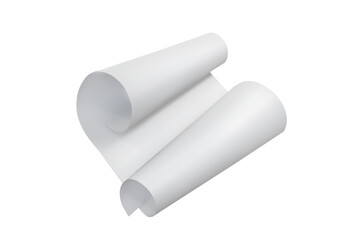 A white sheet of paper is twisted on both sides. Vector illustration