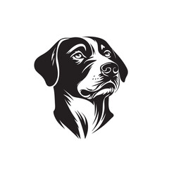 Fototapeta premium Dog head silhouette vector illustration with white background