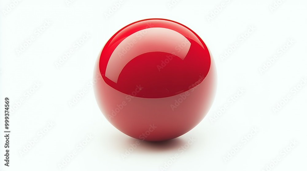 Wall mural Red glossy sphere on a white background.