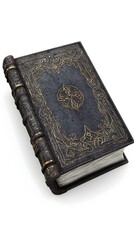 Fototapeta premium Mystical Witch s Spellbook Weathered Leather Cover with Ornate Metallic Accents