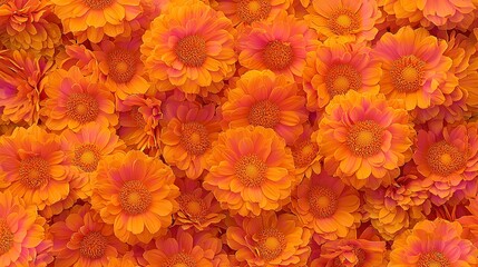 Vibrant Orange Marigold Flower Pattern Ideal for Textiles and Designs