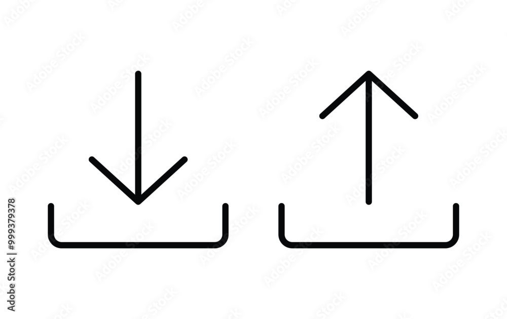 Canvas Prints download and upload icon vector