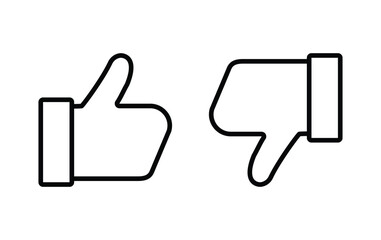 Like and dislike icons set. Thumbs up and thumbs down Vector