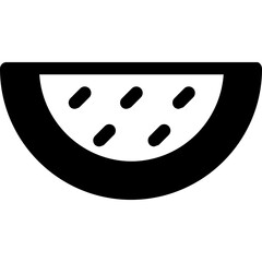Watermelon Slice Simple Solid Icon