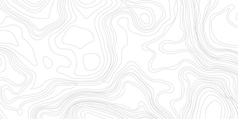 Topographic line map patterns. Gray Contour and texture geographic cartography terrain isolated on transparent background. Horizontal banner. Vector illustration.
