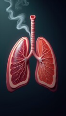 A striking illustration of lungs resembling meat, symbolizing the impact of smoking and poor health. Perfect for healthcare, anti-smoking campaigns, and wellness initiatives.