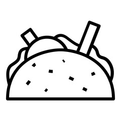 Tacos Icon Outline Style. Simple Food Vector Illustration.