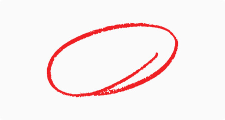 Hand Drawn a red circle For Highlight Text, markings, and important points, Scribble round frame for text highlight. Vector illustration.