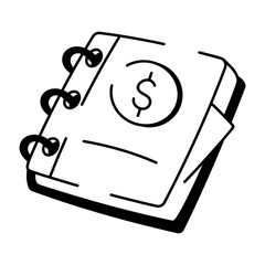 A sketchy icon of business ledger 

