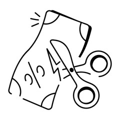 Hand drawn style icon of deduction 

