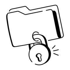 A doodle style icon of confidential data 

