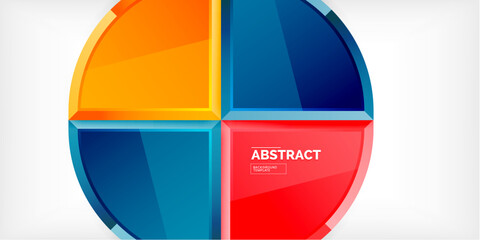 Obraz premium Abstract background - circles and round triangles with 3d effect. Vector Illustration For Wallpaper, Banner, Background, Card, Book Illustration, landing page