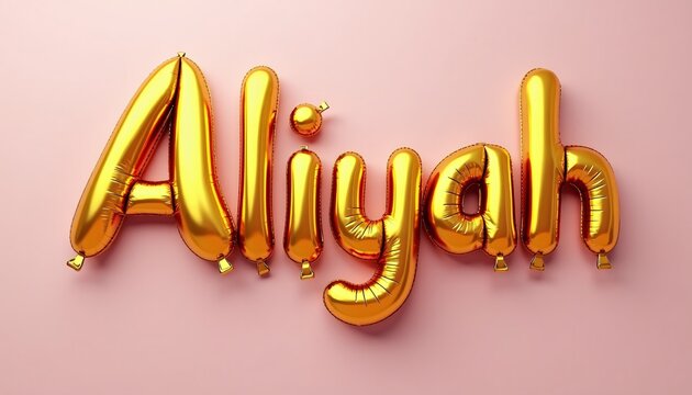 ALIYAH LETTERS - GOLDEN BALLOON 3D
