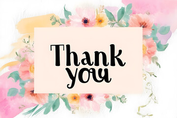 A minimalist design postcard of Thank you