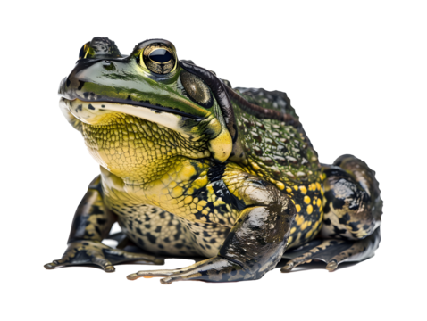 African bullfrog closeup isolated on transparent background