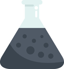 Minimalist icon of a conical flask containing a dark, bubbling liquid