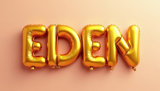 EDEN LETTERS - GOLDEN BALLOON 3D