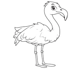 Illustration of a flamingo, Flamingo vector, Outline of a flamingo