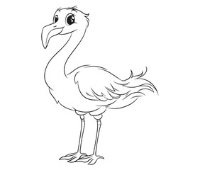 Illustration of a flamingo, Flamingo vector, Outline of a flamingo © Md.Riaz