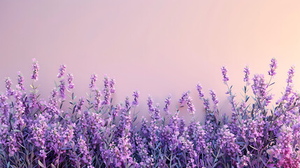 Naklejka premium Soft Purple Flowers on Gradient Background