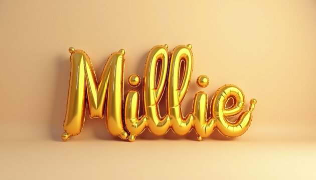 MILLIE LETTERS - GOLDEN BALLOON 3D