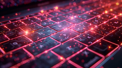 Obraz premium Isometric Illustration of a MacBook Keyboard Detail