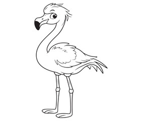 Naklejka premium Illustration of a flamingo, Flamingo vector, Outline of a flamingo