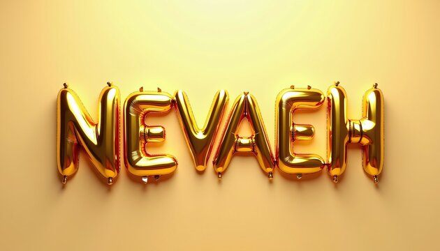 NEVAEH LETTERS - GOLDEN BALLOON 3D