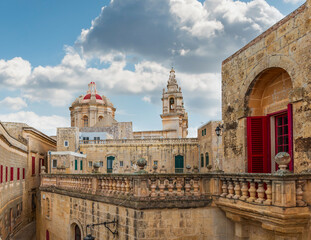 Magnificent balcony in the historic village of Mdina on the island of Malta