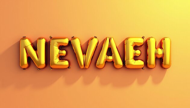 NEVAEH LETTERS - GOLDEN BALLOON 3D