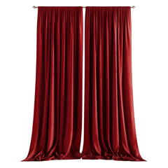 Realistic curtains set cloth PNG cutout isolated on white and transparent background.
