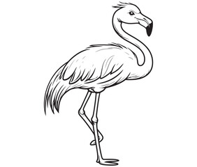 Illustration of a flamingo, Flamingo vector, Outline of a flamingo