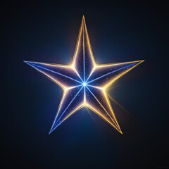 Glowing star design with vibrant colors on dark background