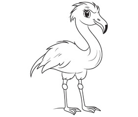 Illustration of a flamingo, Flamingo vector, Outline of a flamingo