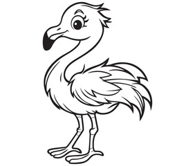Illustration of a flamingo, Flamingo vector, Outline of a flamingo